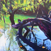 Christine Berger-Mallet, Atelier 61 • Cours de peinture Lyon • Arbre du lac, Parc de la Tête d'Or, Lyon